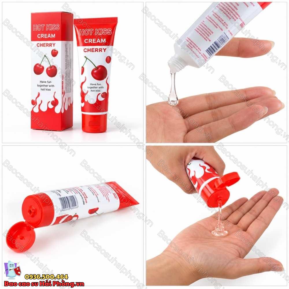 gel-boi-tron-huong-cherry-100ml (3) Gel bôi trơn Hot Kiss - Hương Cherry - Chai lớn100ml
