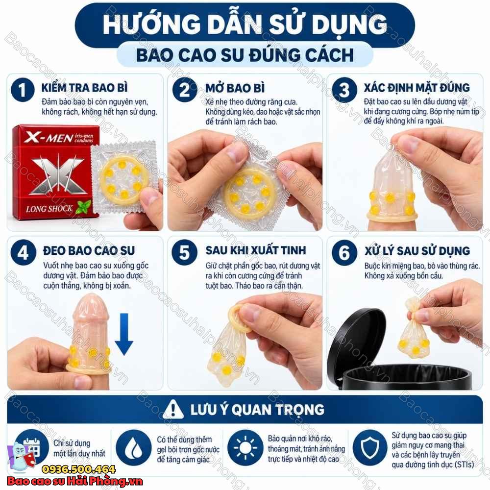 Bao cao su Xmen – 6 bi silicone tăng kích thích