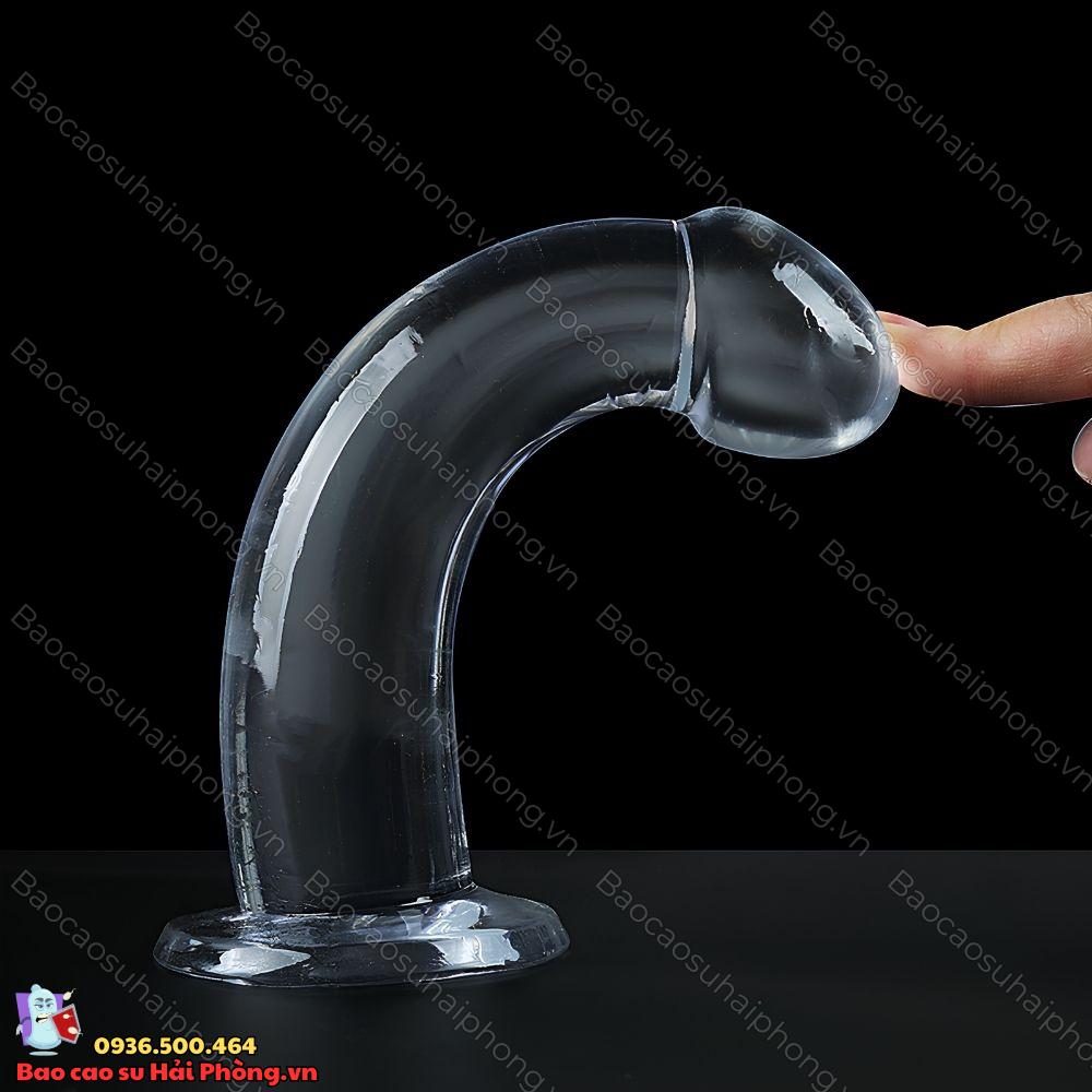 Dương vật giả gắn tường pha lê