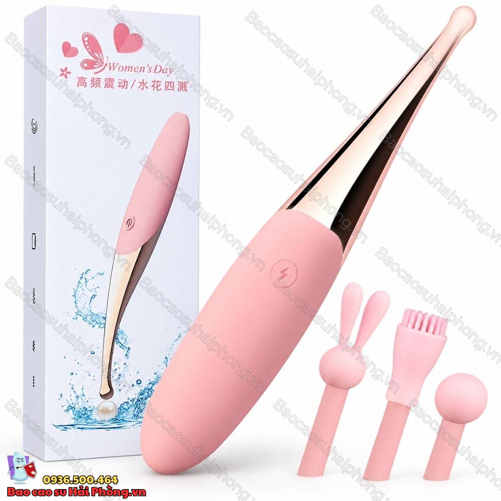 Que rung âm đạo Jiyu - 12 chế độ rung, 3 đầu massage