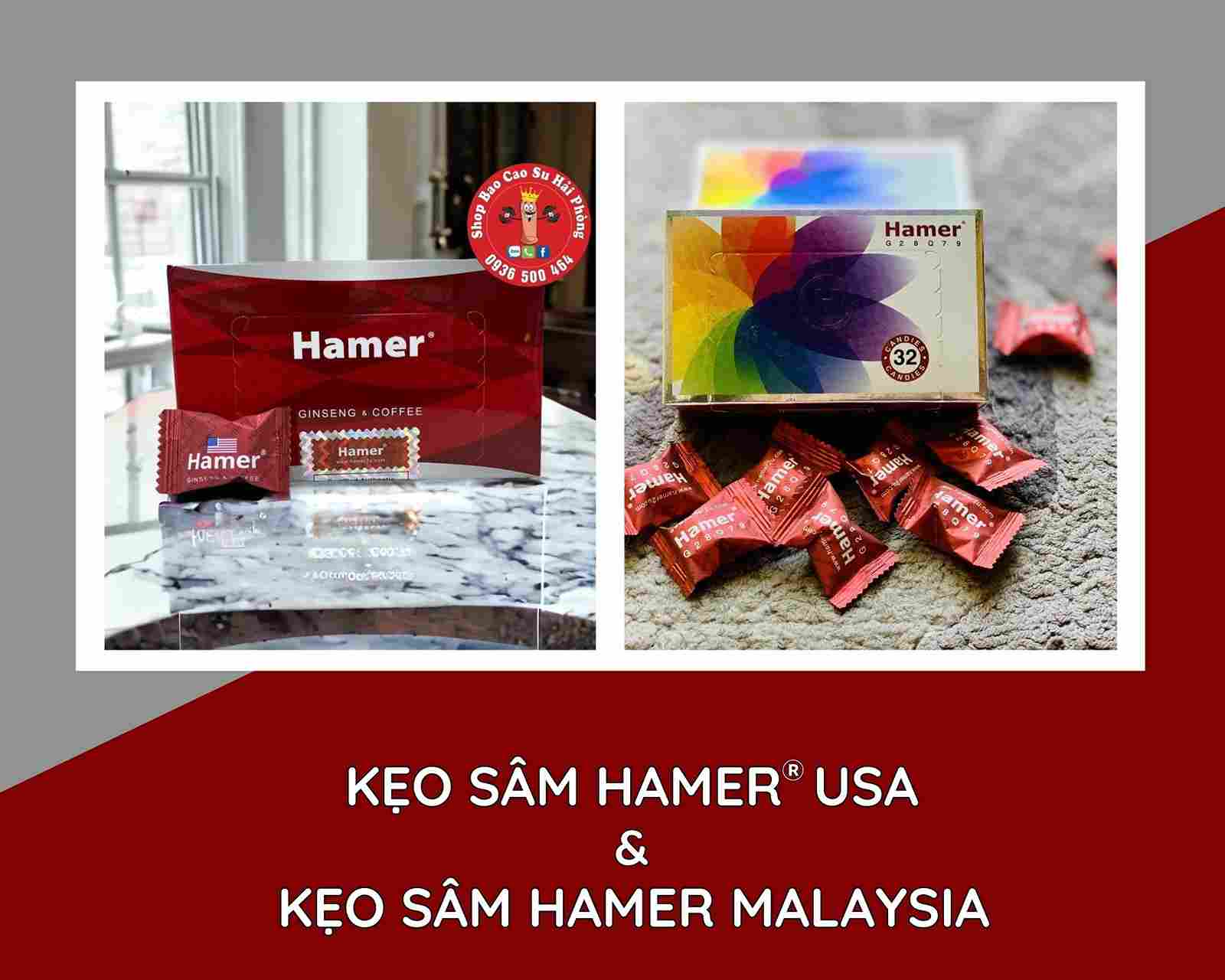 So Sánh Kẹo Sâm Hamer Usa Và Kẹo Hamer Malaysia