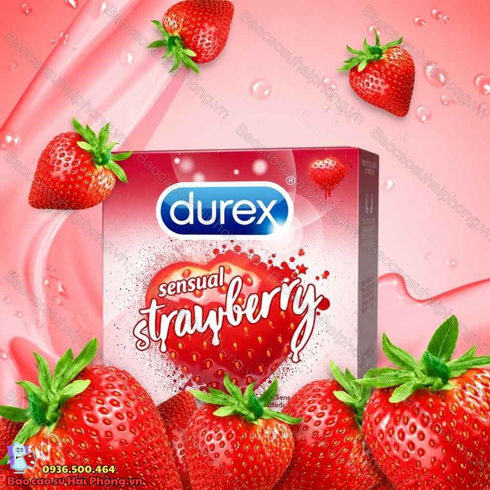bao-cao-su-sensual-strawberry (1) Bao Cao Su Durex Sensual Strawberry - Hương Dâu