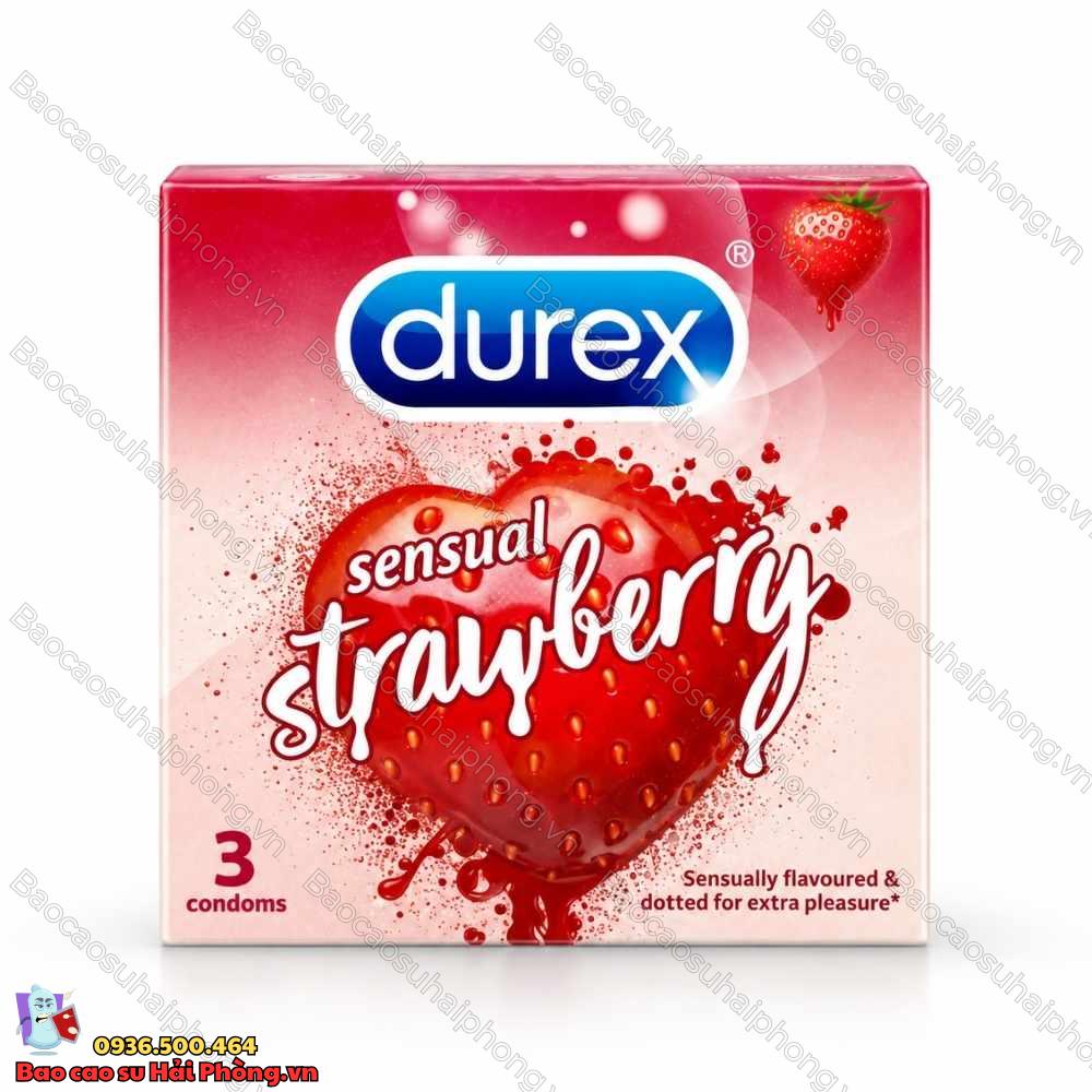 bao-cao-su-sensual-strawberry (3) Bao Cao Su Durex Sensual Strawberry - Hương Dâu