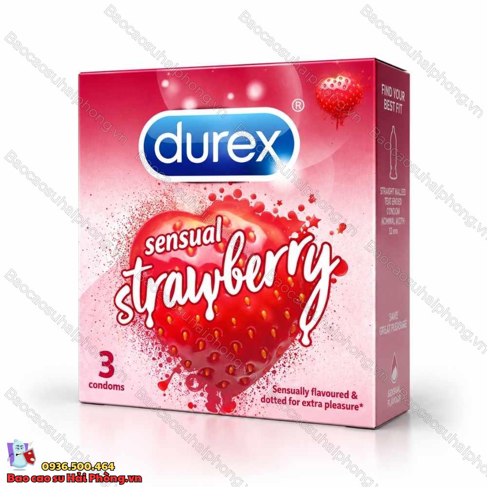 bao-cao-su-sensual-strawberry (4) Bao Cao Su Durex Sensual Strawberry - Hương Dâu