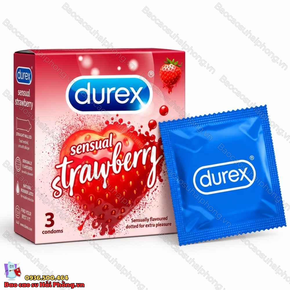 Bao Cao Su Durex Sensual Strawberry - Hương Dâu