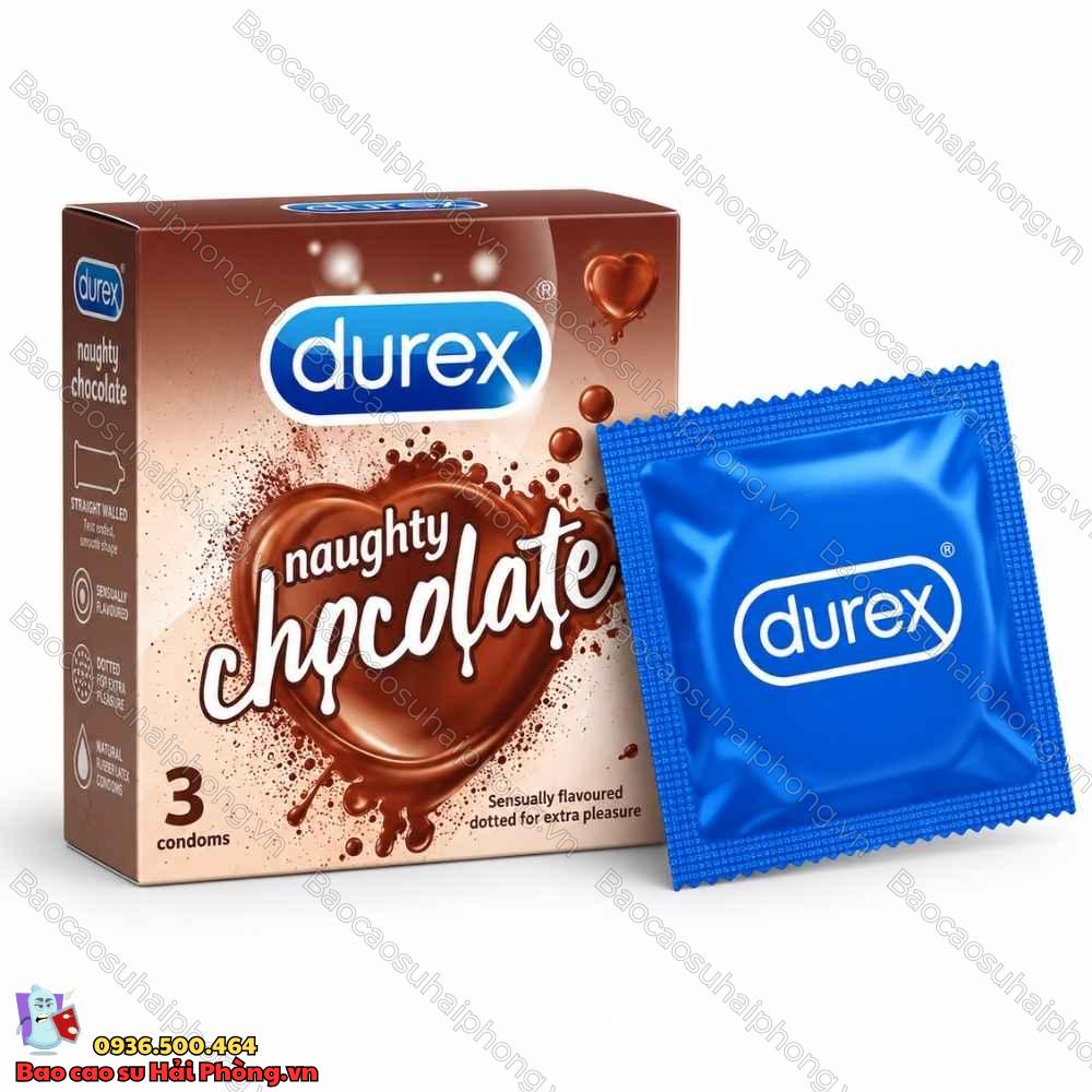 Bao Cao Su Durex Naughty Chocolate – Hương Socola Ngọt Ngào