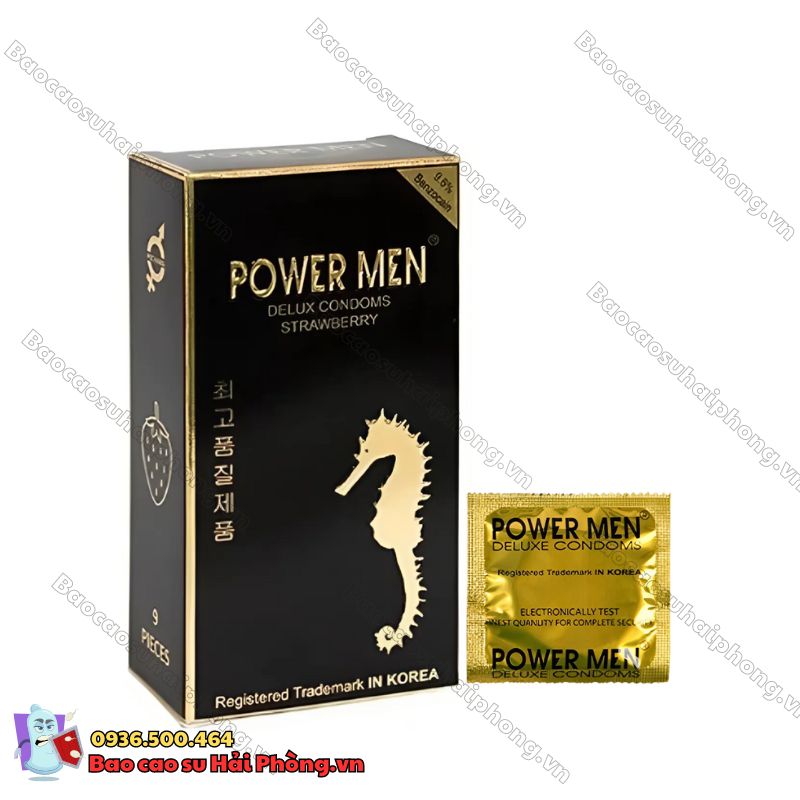 bao cao su gân gai kéo dài thời gian quan hệ Power Men hương dâu