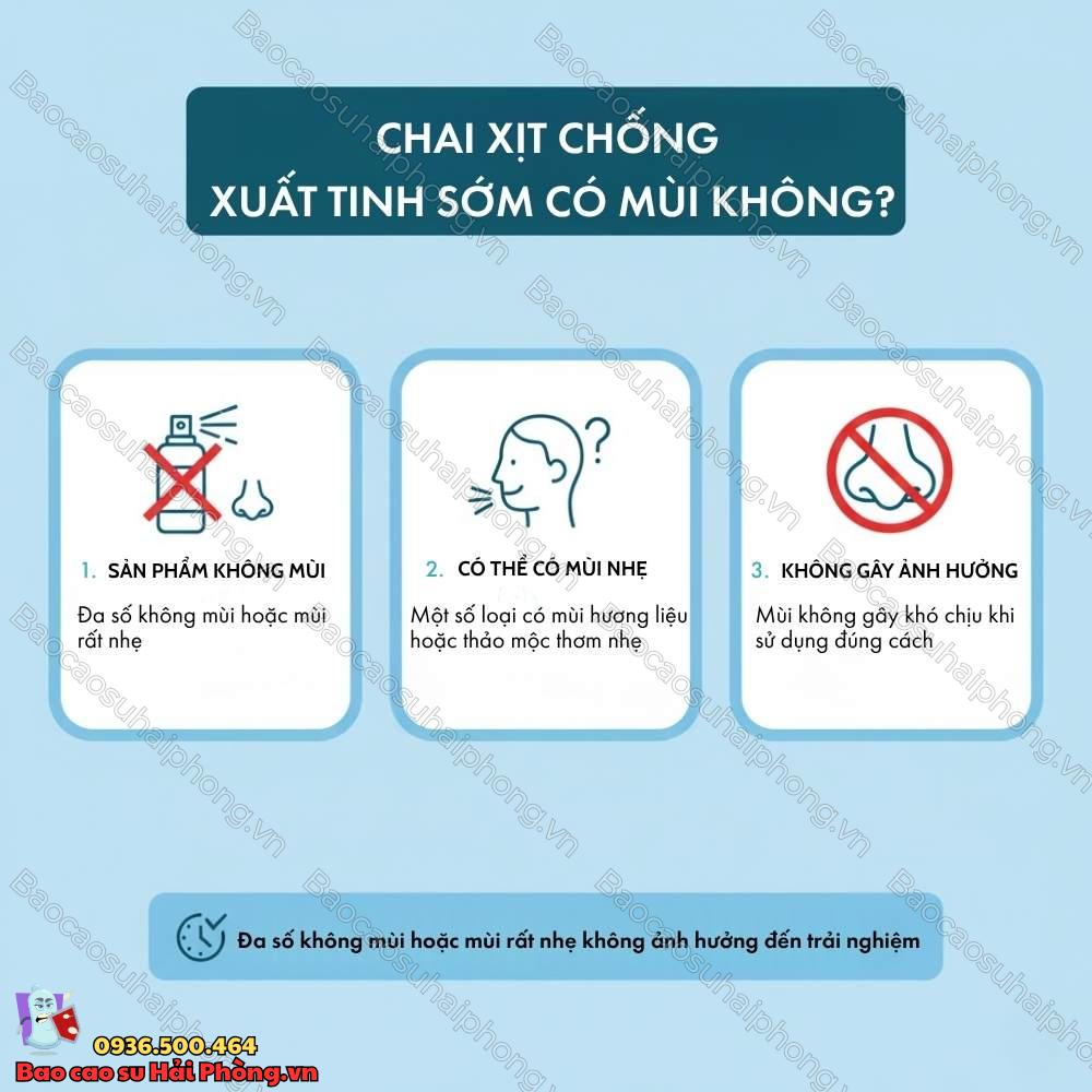 Chai xịt chống xuất tinh sớm có mùi gì không?
