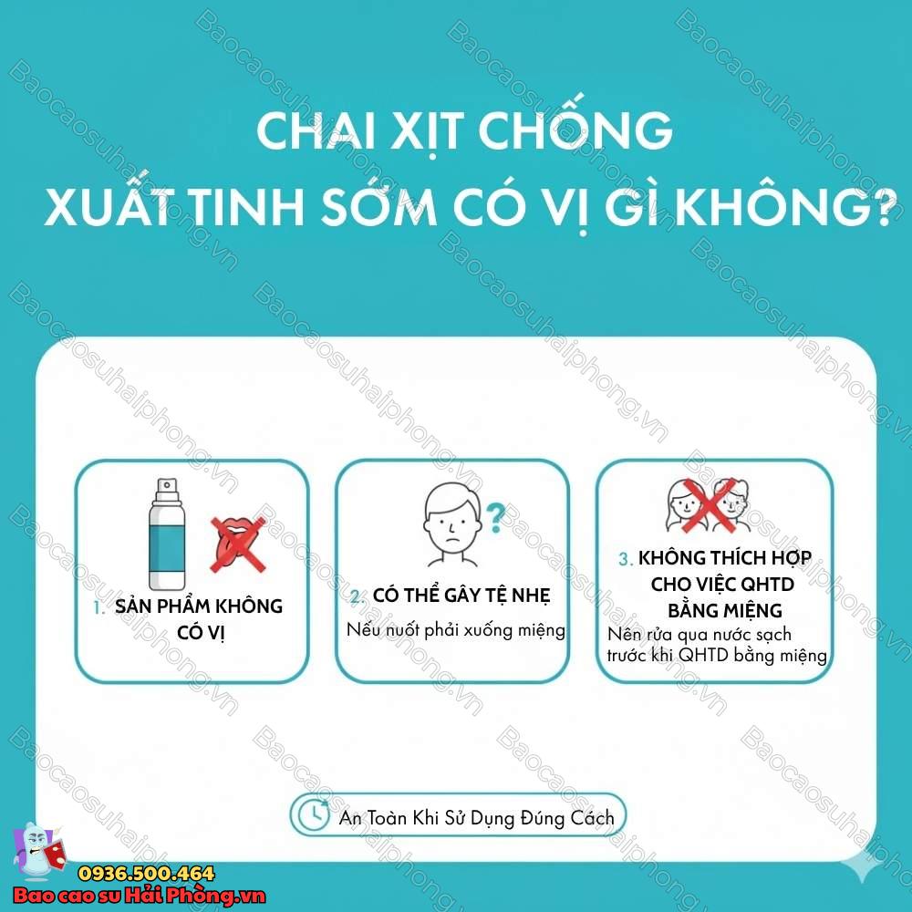 Chai xịt chống xuất tinh sớm có vị gì không?