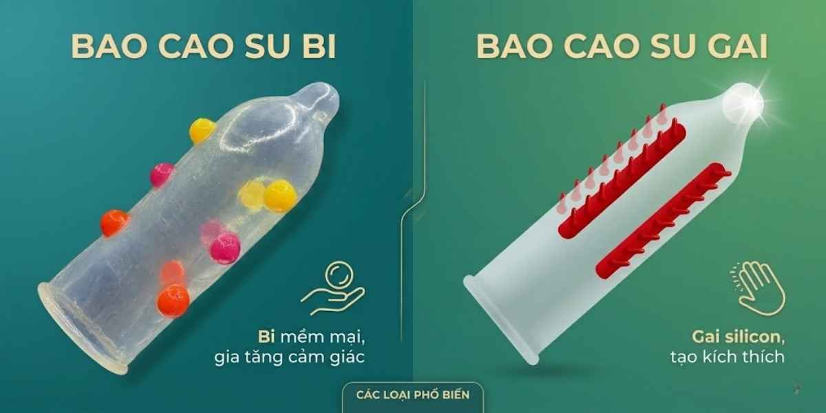 Các loại bao cao su bi gai phổ biến
