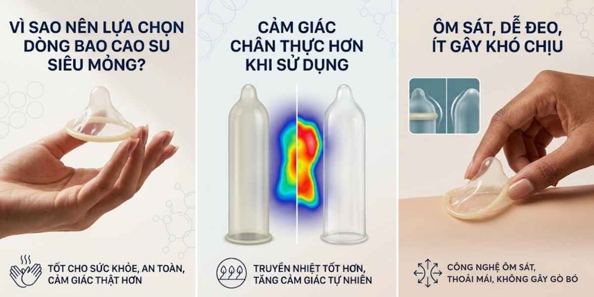 Vì sao nên lựa chọn bao cao su siêu mỏng