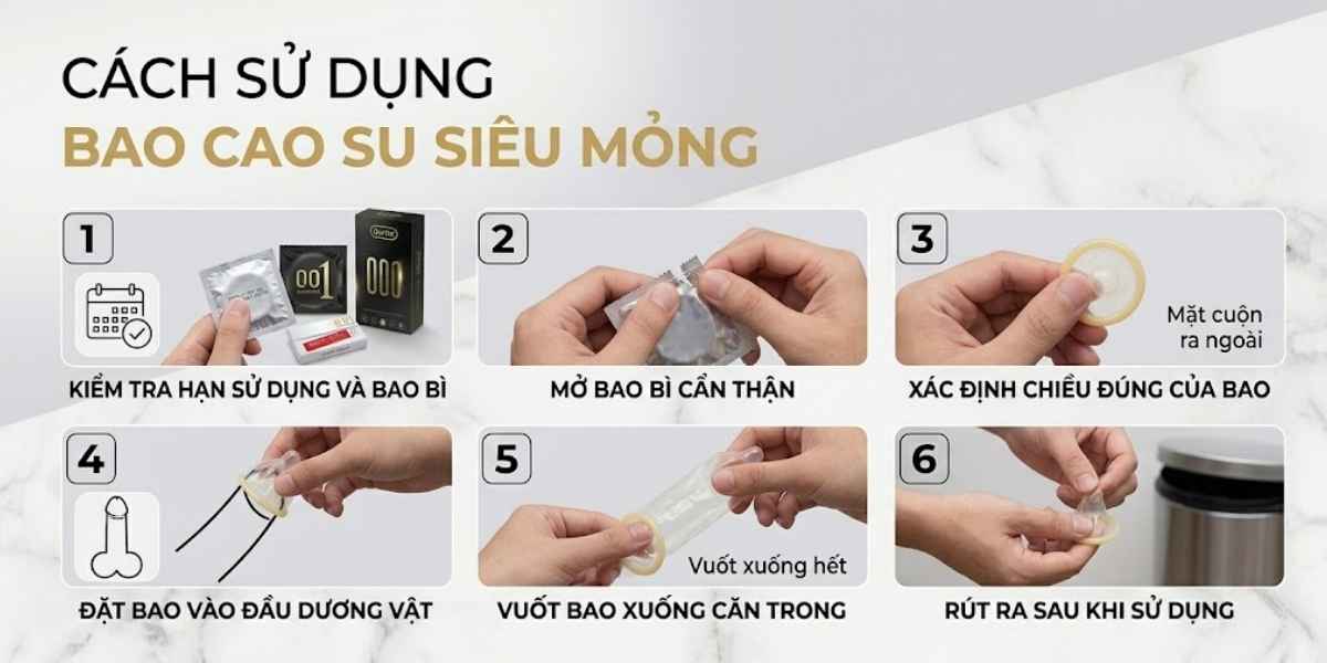 Cách sử dụng bao cao su siêu mỏng