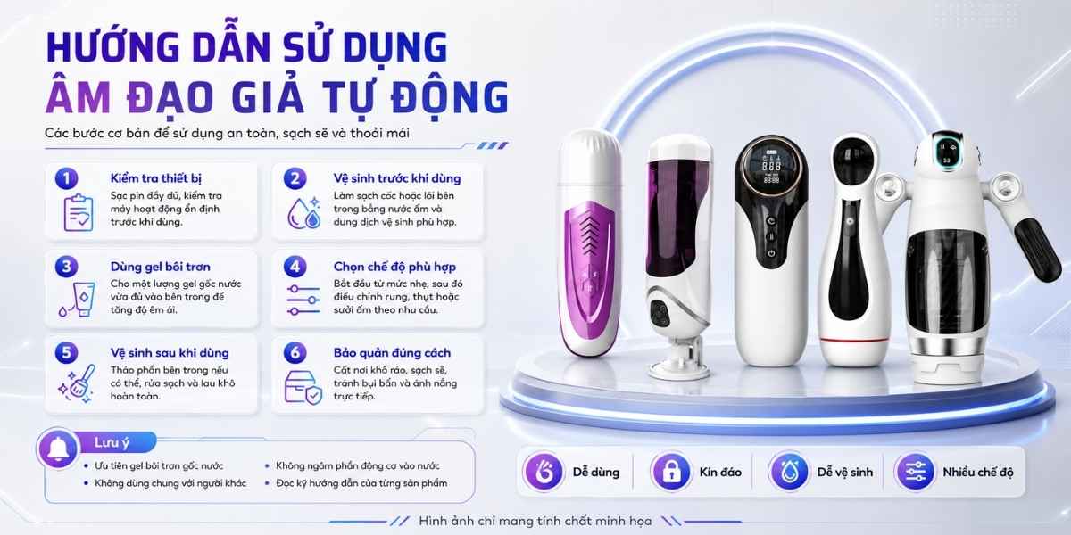 Hướng dẫn sử dụng âm đạo giả tự động