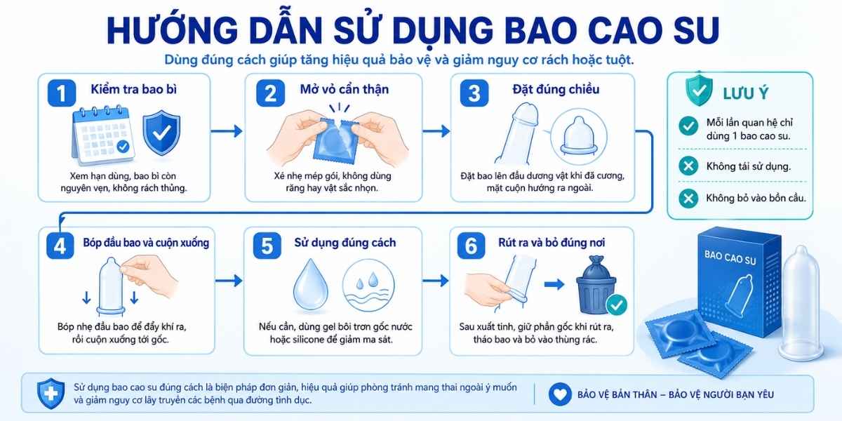 Hướng dẫn sử dụng bao cao su