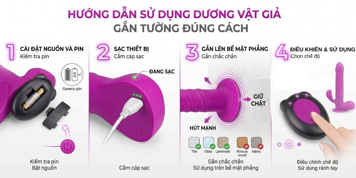 Hướng dẫn sử dụng dương vật giả gắn tường