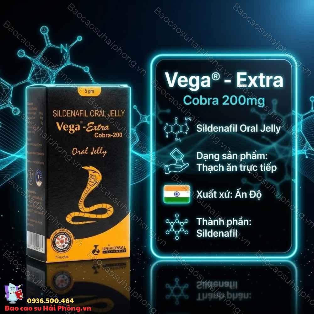 vega-extra-cobra-200 (5) Thạch Vega Extra Cobra 200 - Sidenafil Oral Jelly