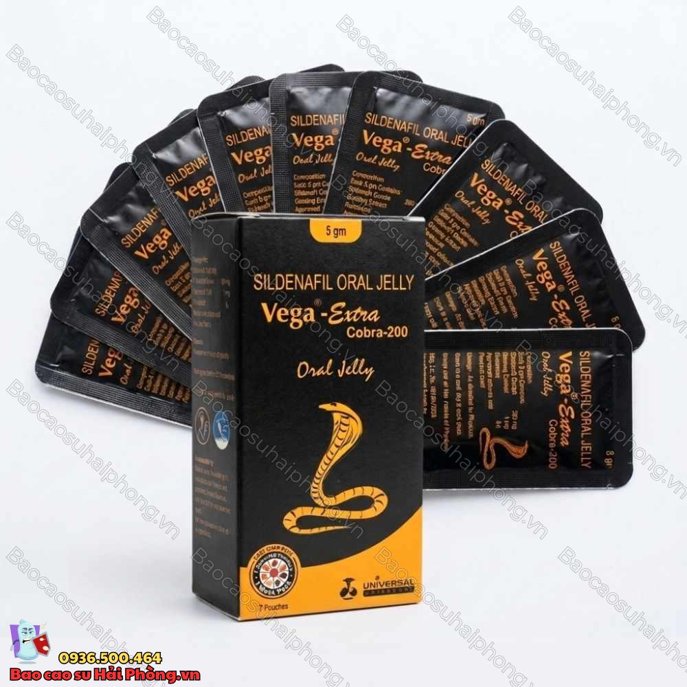 Thạch Vega Extra Cobra 200 - Sidenafil Oral Jelly