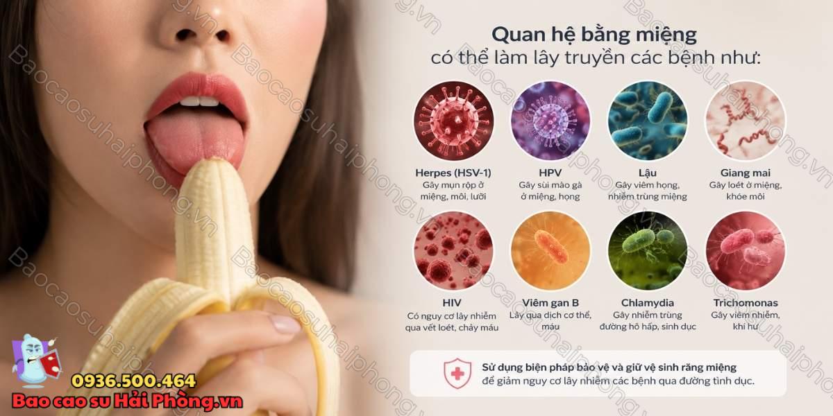 Quan hệ bằng miệng có thể lây truyền bệnh gì?