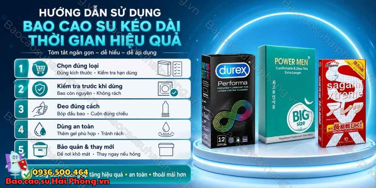 Bao cao su kéo dài thời gian hoạt động như thế nào?