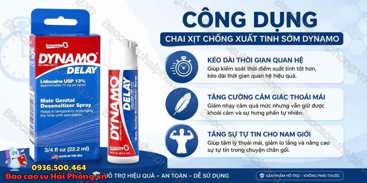 Chai xịt chống xuất tinh sớm Dynamo là gì? Cách dùng hiệu quả