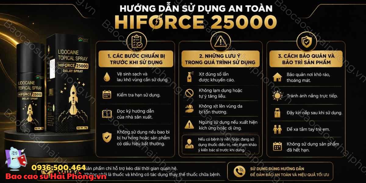 Xịt chống xuất tinh sớm Hiforce 25000 có an toàn không?