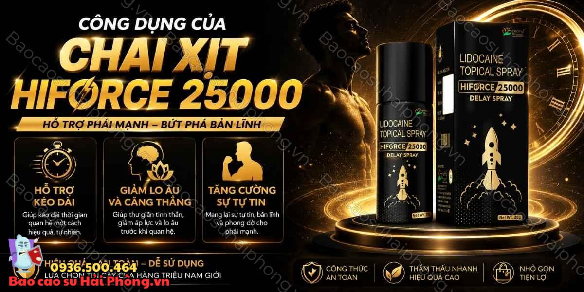 Chai xịt chống xuất tinh sớm Hiforce 25000 - Tìm hiểu công dụng