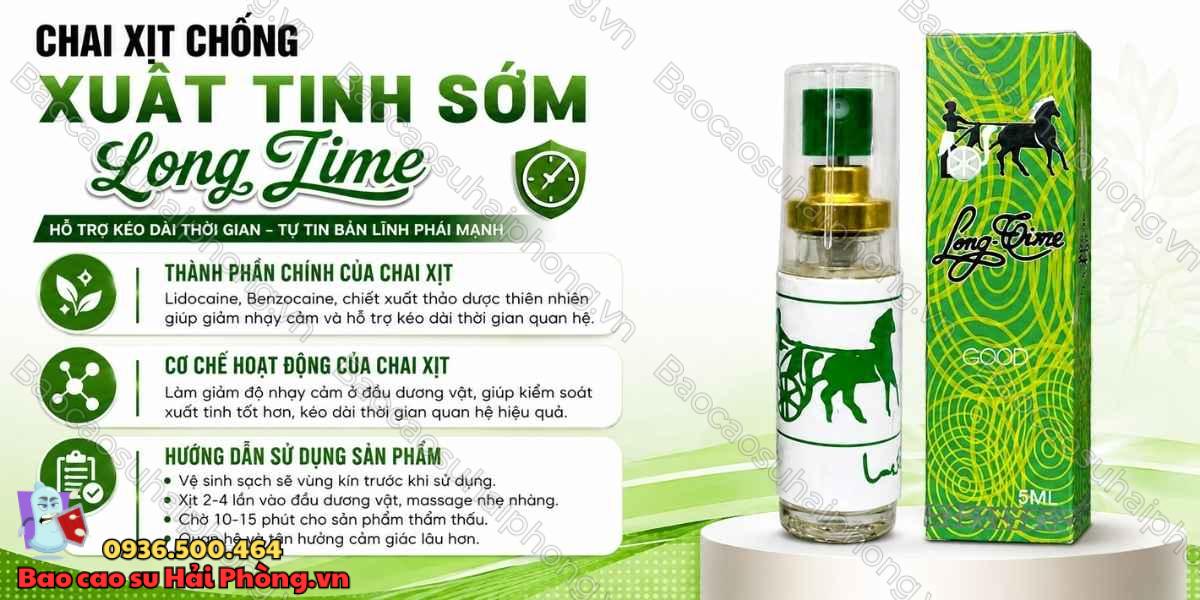 Chai Xịt Chống Xuất Tinh Sớm Long Time Có Tốt Không?