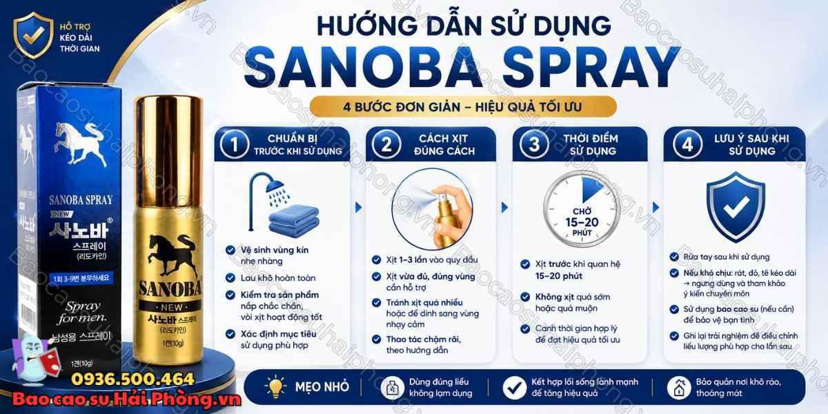Hướng dẫn sử dụng Sanoba Spray đúng cách để đạt hiệu quả