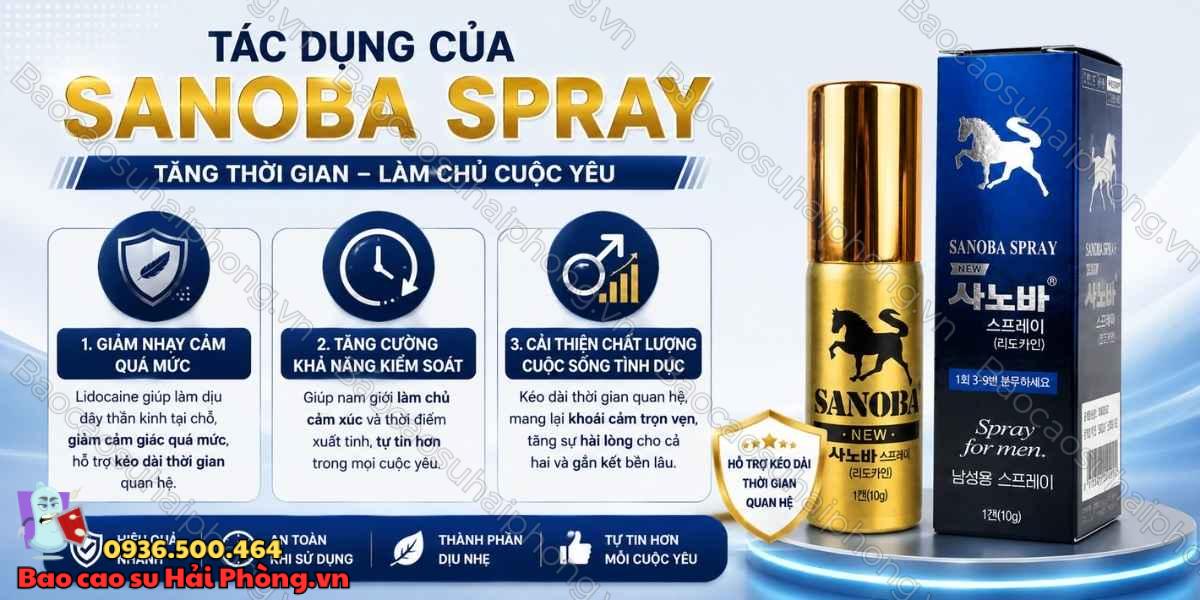Tác dụng của Sanoba Spray - Chai xịt tăng thời gian quan hệ