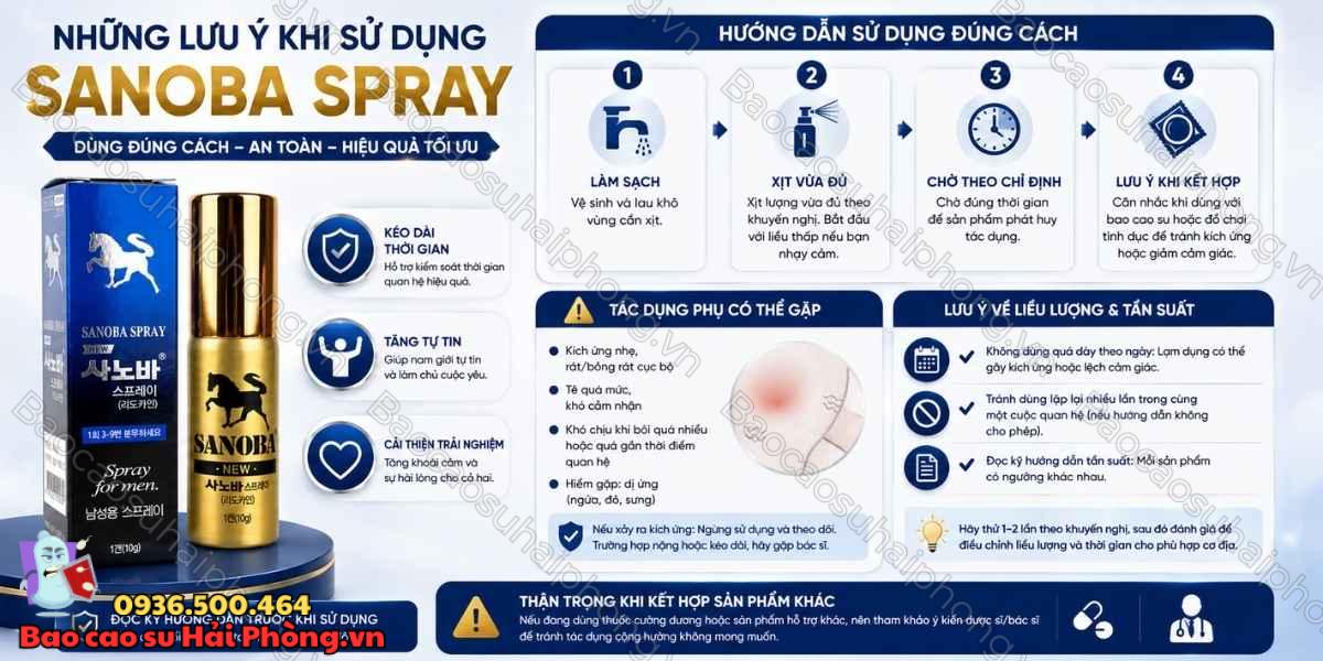Tác dụng của Sanoba Spray - Chai xịt tăng thời gian quan hệ