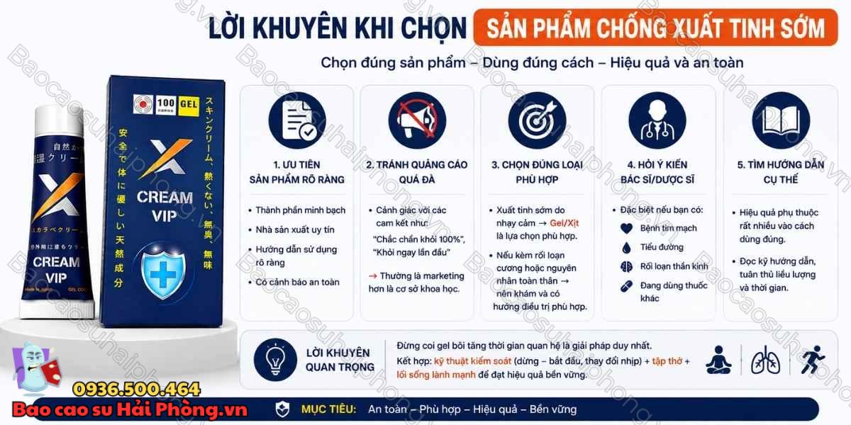Gel bôi chống xuất tinh sớm Cream Vip có an toàn không?