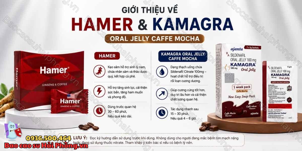 Kẹo Hamer và Kamagra Oral Jelly Caffe Mocha - Bên trong có gì?