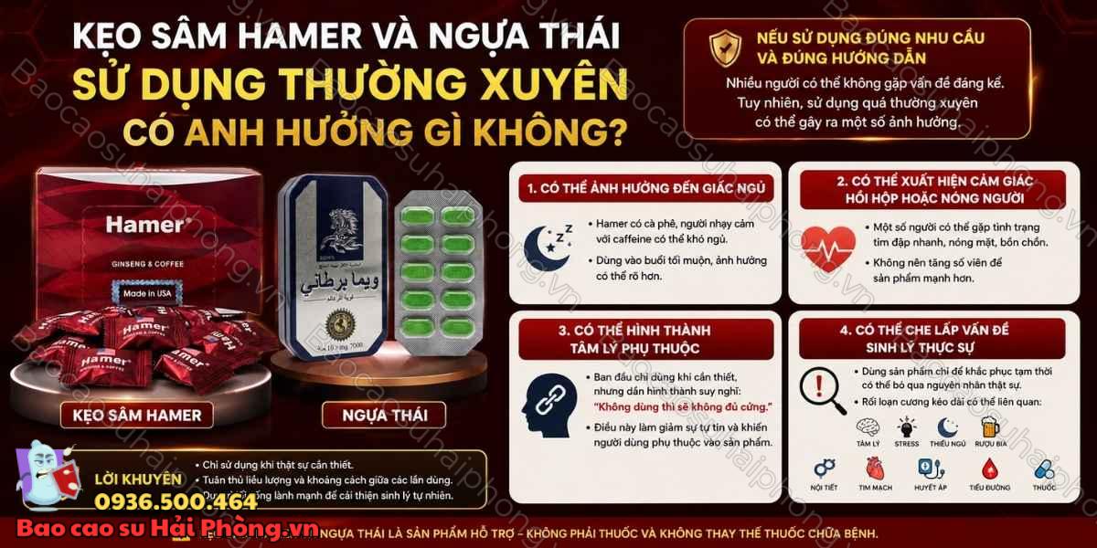 Kẹo Hamer và Ngựa Thái sử dụng thường xuyên có sao không?
