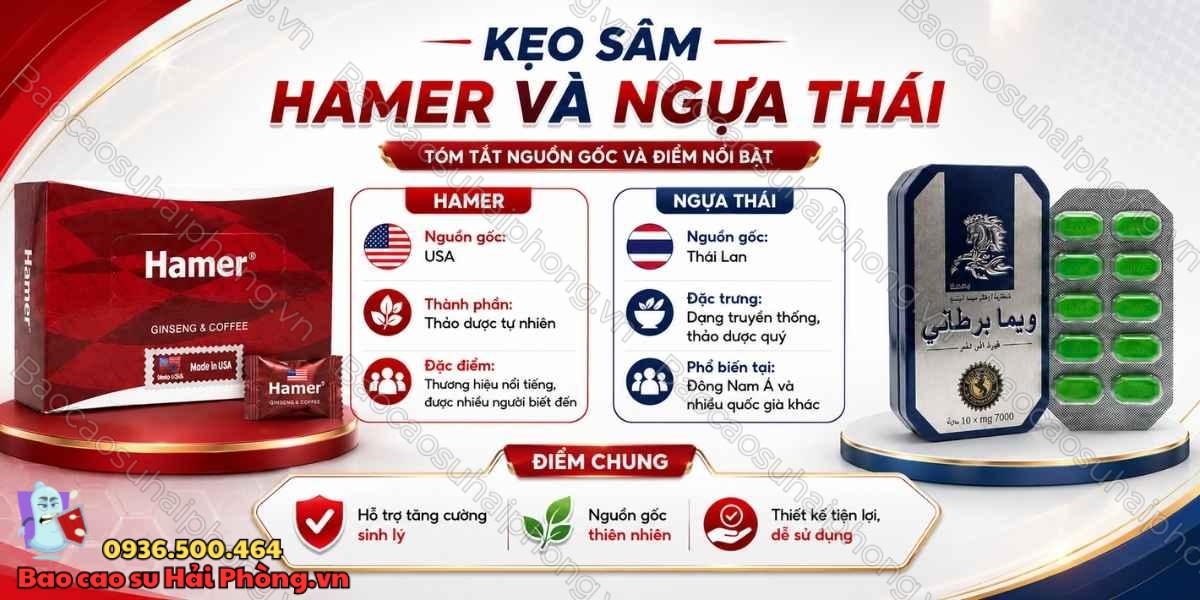 Kẹo sâm Hamer và Ngựa Thái khác nhau như thế nào?