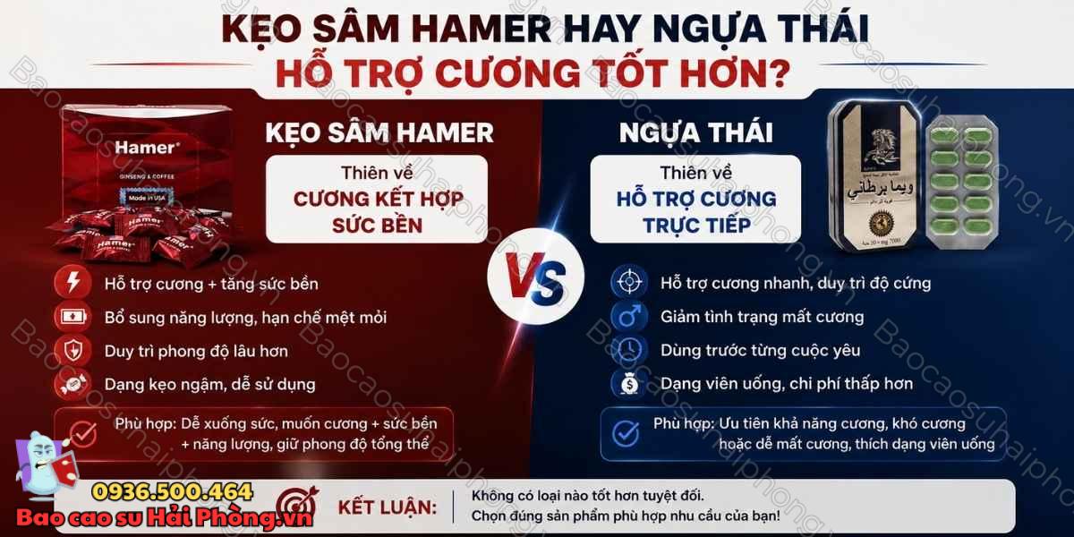 Kẹo sâm Hamer hay Ngựa Thái - Loại nào hỗ trợ cương tốt hơn?