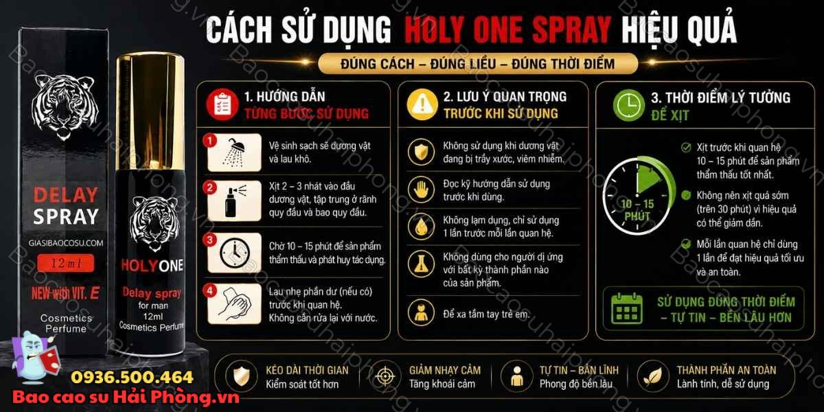 Hướng dẫn sử dụng Holy One Spray đúng cách
