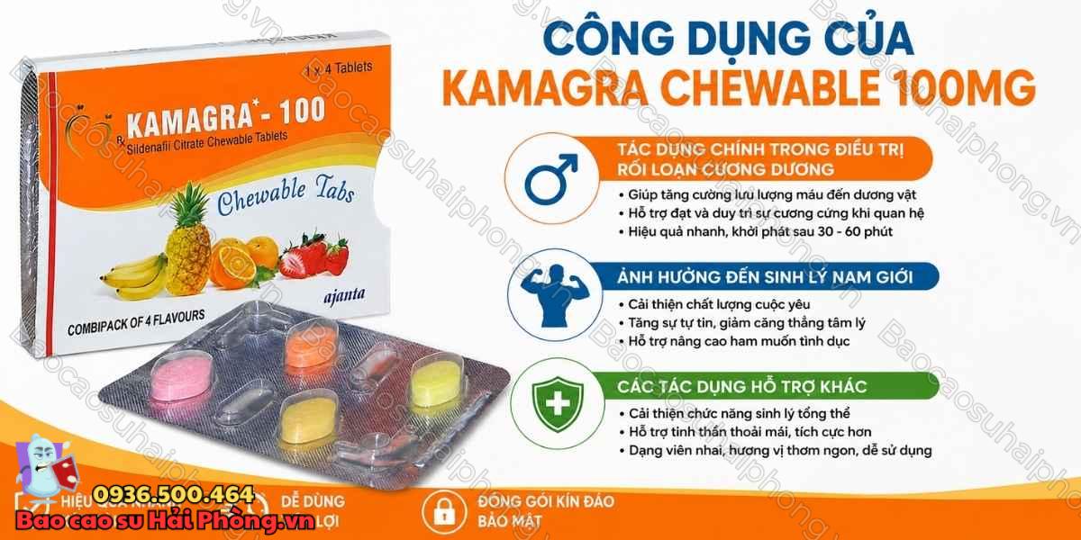 Kamagra Chewable 100mg Là Gì? - Công Dụng Và Thành Phần
