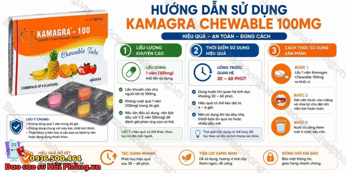 Cách Sử Dụng Kamagra Chewable 100mg Đúng Cách Và An Toàn
