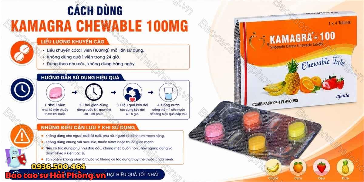 Kamagra Chewable 100mg Là Gì? - Công Dụng Và Thành Phần