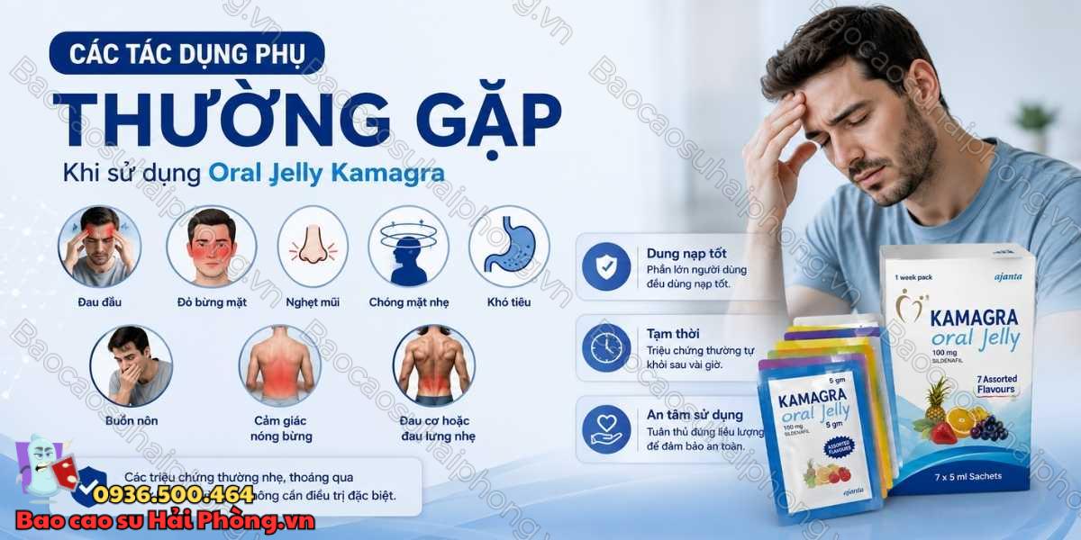 Tác dụng phụ có thể gặp khi sử dụng Oral Jelly Kamagra
