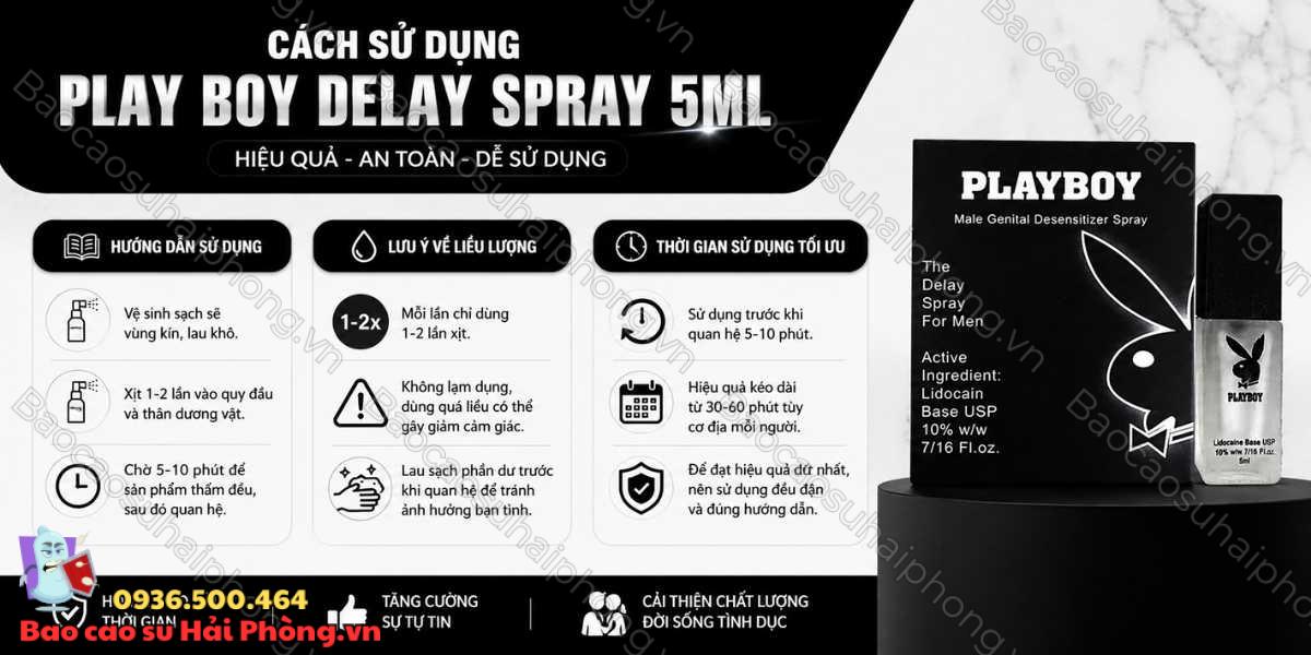 Play Boy Delay Spray 5ml là gì? - Công dụng, cách dùng và lưu ý