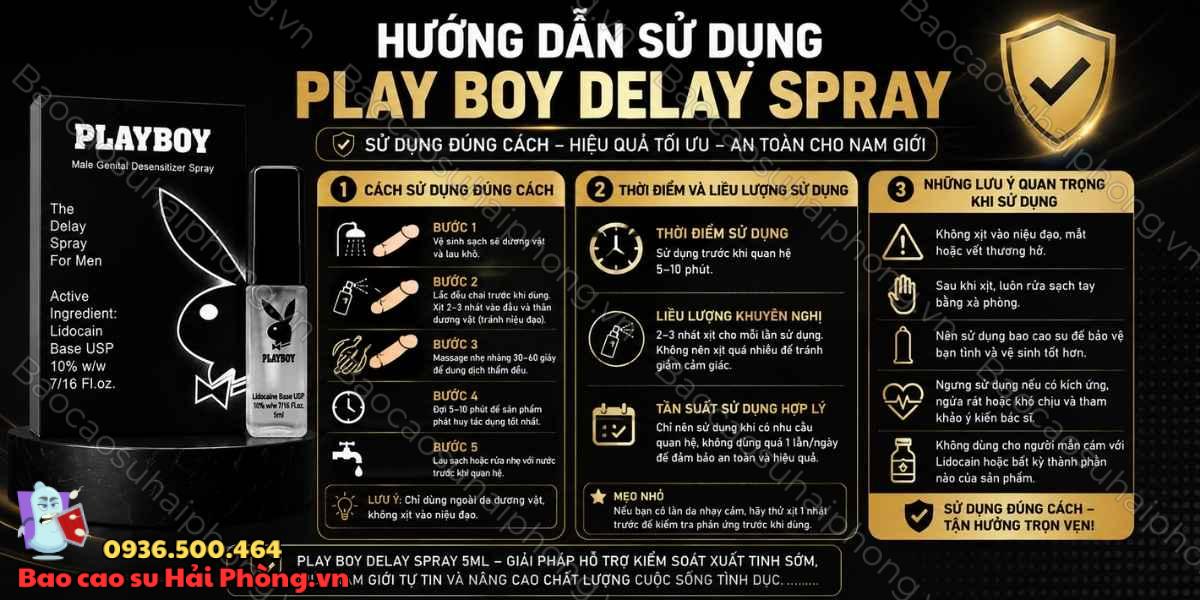 Hướng dẫn sử dụng Play Boy Delay Spray hiệu quả