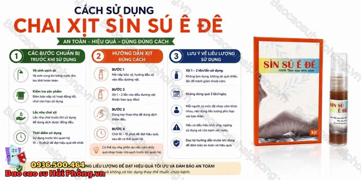 Hướng dẫn sử dụng Chai Xịt Sìn Sú Ê Đê đúng cách để hiệu quả