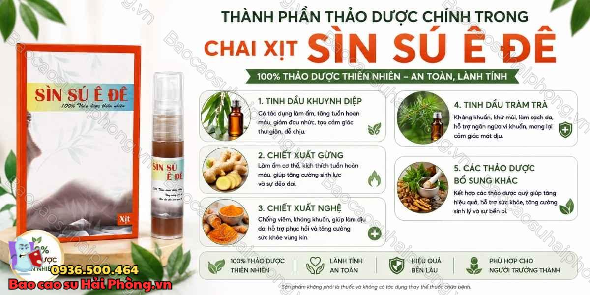Thành phần thảo dược của Chai Xịt Sìn Sú Ê Đê có gì nổi bật?