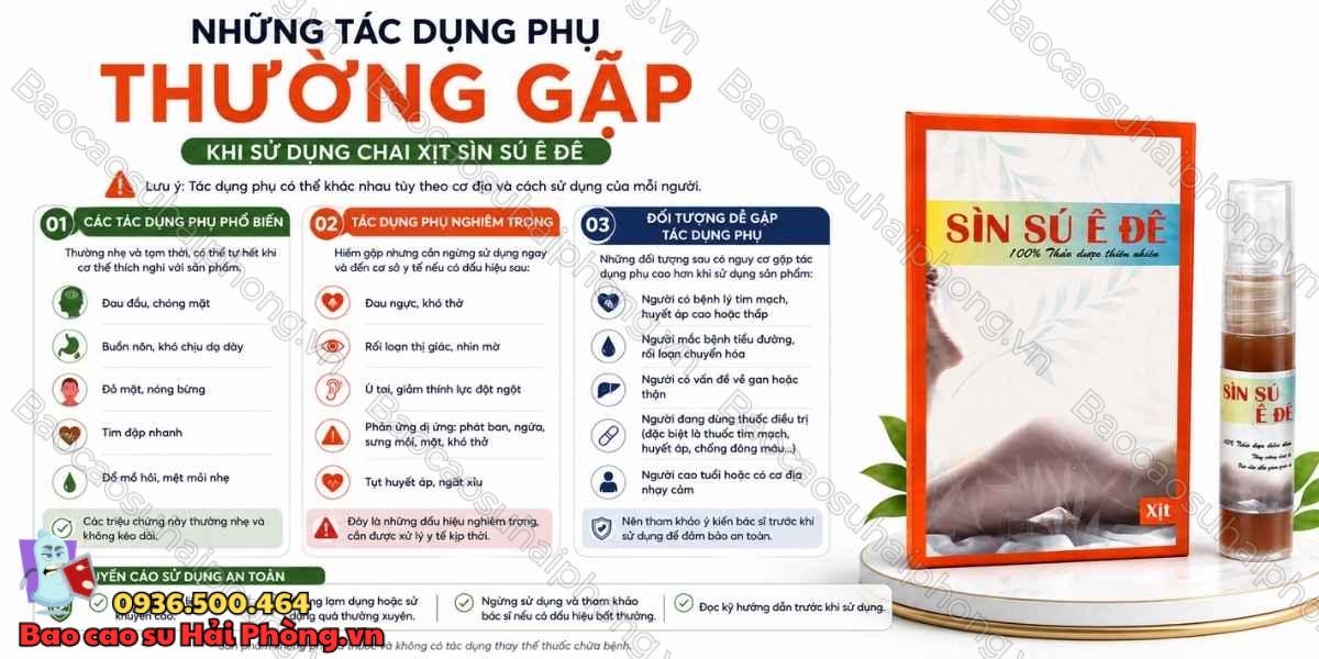 Chai Xịt Sìn Sú Ê Đê có tác dụng phụ không? - Tìm hiểu chi tiết