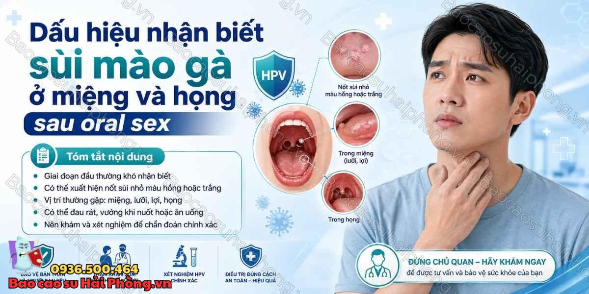 Quan hệ bằng miệng có bị sùi mào gà không? Những điều cần biết