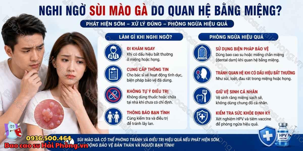 Quan hệ bằng miệng có bị sùi mào gà không? Những điều cần biết