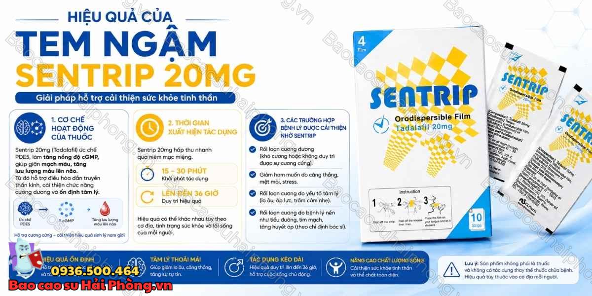 Review Tem Ngậm Sentrip 20mg – Đánh Giá Hiệu Quả