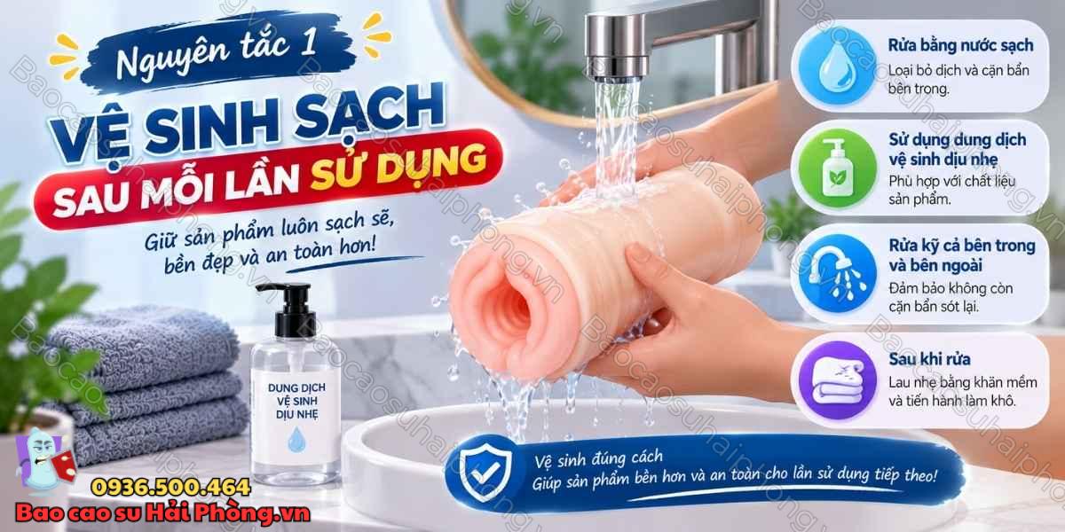 5 nguyên tắc giúp kéo dài tuổi thọ âm đạo giả khi bảo quản