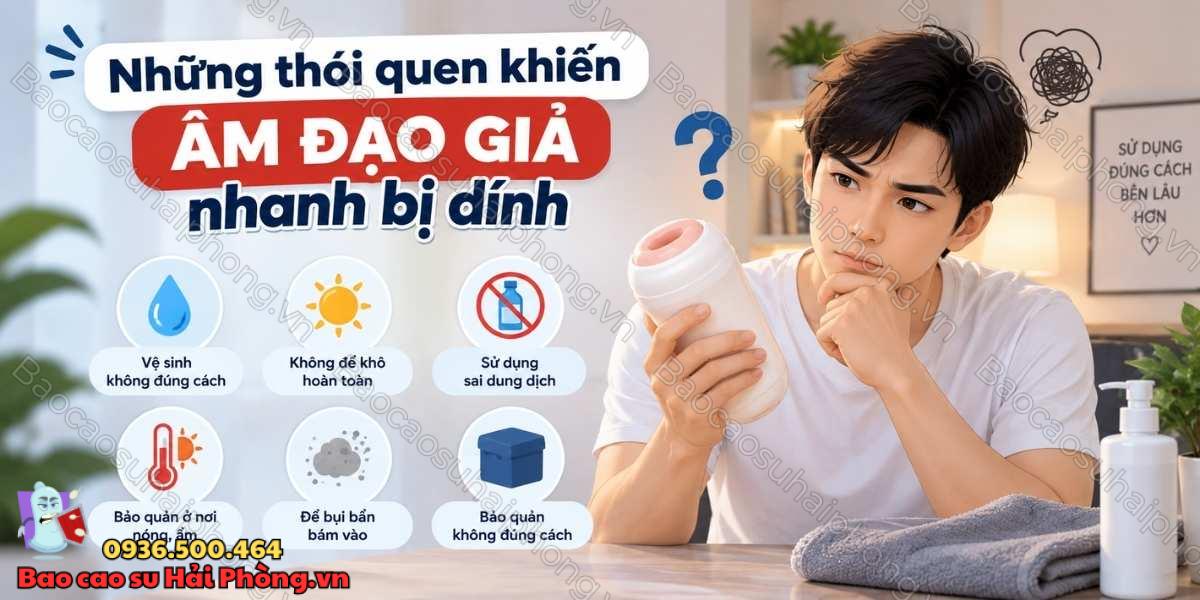 Tại sao âm đạo giả bị dính sau một thời gian sử dụng?